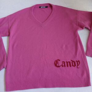 Adaptation Sweater Large‎ Cashmere Oversized Cozy Candy Bright Pink USA Made